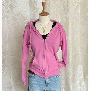 Social Scene Pink Zip Up Hoodie Fleece Lined Size XS